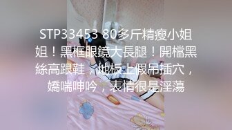 STP33453 80多斤精瘦小姐姐！黑框眼鏡大長腿！開檔黑絲高跟鞋，地板上假吊插穴，嬌喘呻吟，表情很是淫蕩